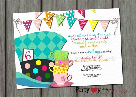 This item is unavailable | Etsy | Mad hatter tea party invitations, Mad hatter birthday party ...