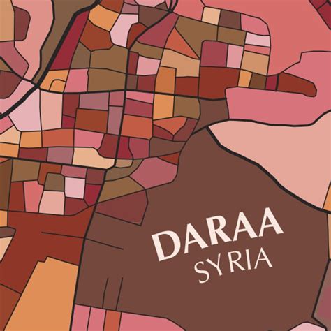 Daraa Syria Map Print Modern Contemporary Chroma Color Map | Etsy