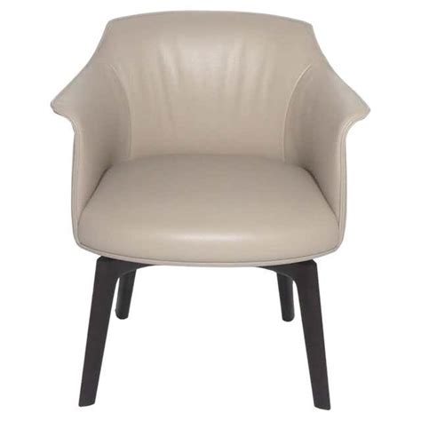 Prima Chair in Genuine Leather and Bronze Structure For Sale at 1stDibs