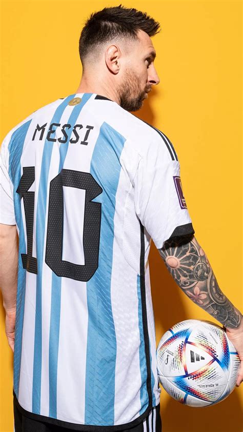 Lionel Messi Wallpaper 4K, Yellow background, Soccer Player