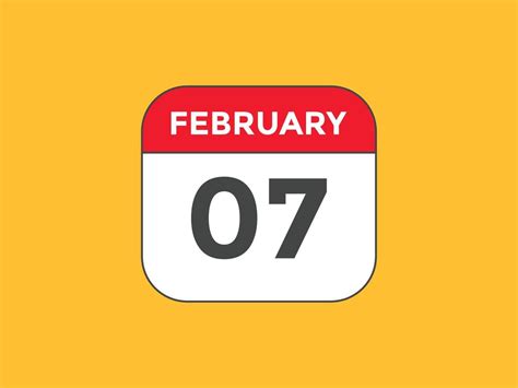 february 7 calendar reminder. 7th february daily calendar icon template ...