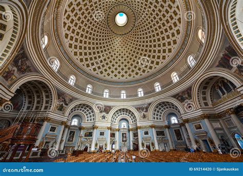 Mosta Dome At Night - Malta Editorial Photo | CartoonDealer.com #49843255