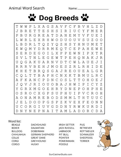 Difficult Animal Word Search Printable - Word Search Printable