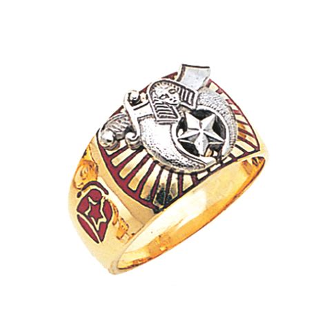 Shriner Ring - Solid Back in 10K Gold (34) - Fratline Emblematics