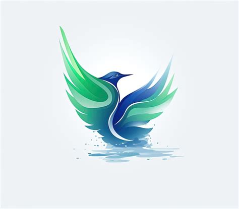 Premium AI Image | symbol of flutter logo vector design illustration in the style of light navy ...