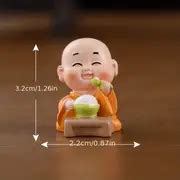 Cute Naughty Monk Statue Miniature Buddha Figurine Little - Temu