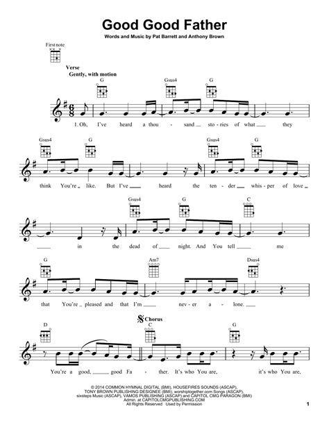 Good Good Father Chord Sheet - Chord Walls