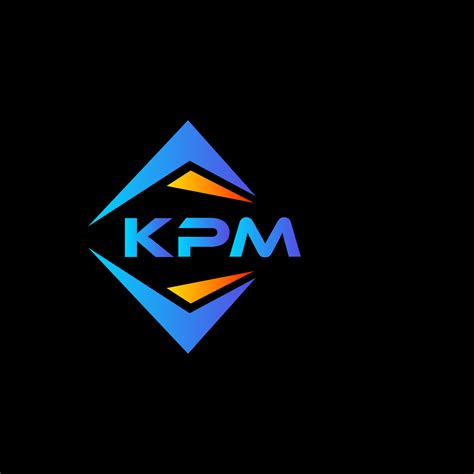 KPM abstract technology logo design on Black background. KPM creative ...