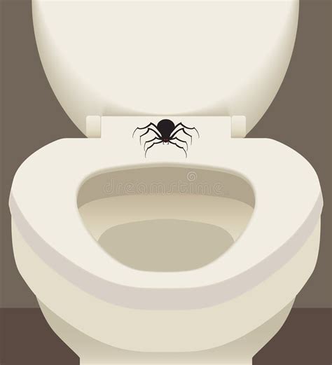 Spider On Toilet Seat stock vector. Illustration of crawling - 53766880