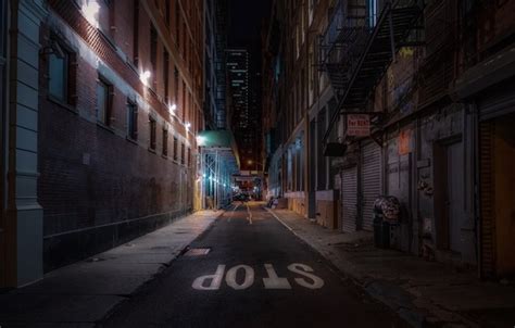 Wallpaper United States, night, New York, street, stop, urban scene for mobile and desktop ...