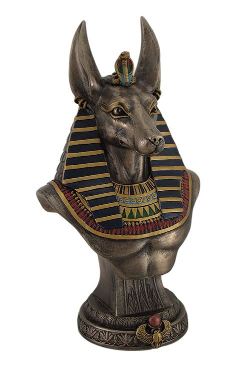 Ancient Egyptian Jackal God Anubis Bronze Finished Bust Statue- Buy Online in United Arab ...