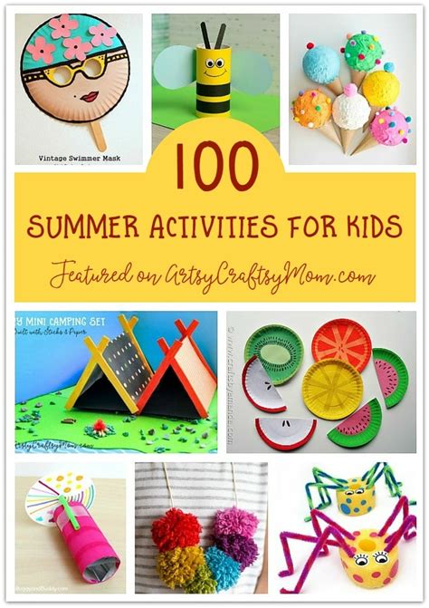 100 Summer Crafts & Activities for Kids - Summer Camp at home Ideas