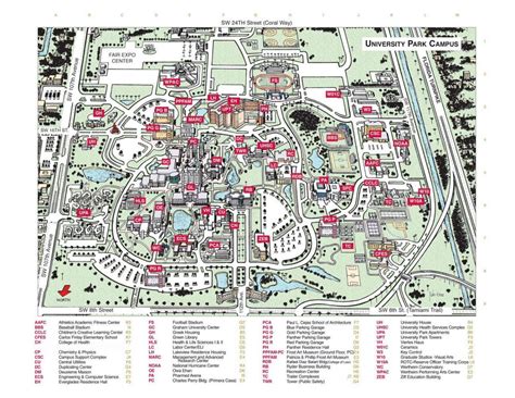 FIU campus map - Florida International University map (Florida - USA)