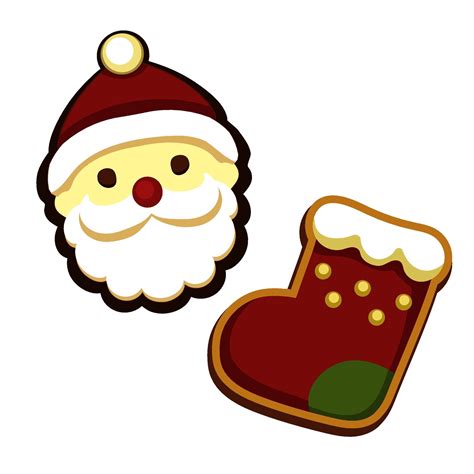 Santa Cookie #christmas #happynewyear #winter #vector #art #socks #cookie#clipart #freeimages ...