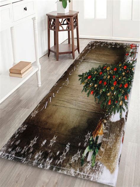 [53% OFF] Bathroom Antiskid Christmas Tree Area Rug | Rosegal