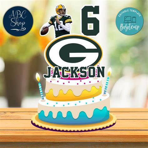 Printable Aaron Rodgers Birthday Cake Topper Template DIY | Bobotemp