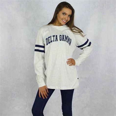 Delta Gamma Long Sleeve T-Shirt in vintage off-white/cream heather ...