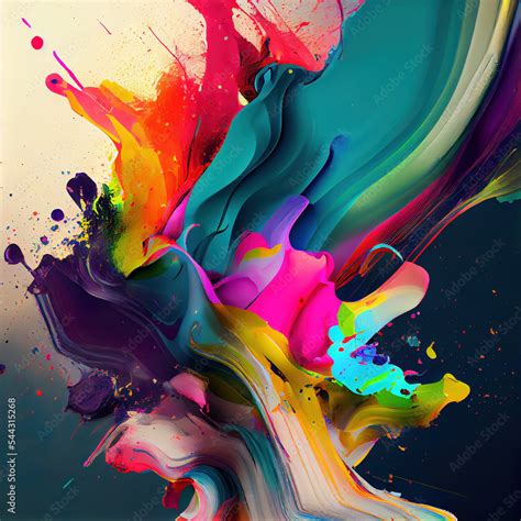 abstract colorful 3d paint splatter as wallpaper background ilustración ...