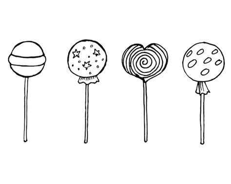 Premium Vector | Set of hand drawn lollipops, sketch, outline drawing ...