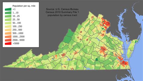 Virginia Population Density Map [700x400] : r/MapPorn