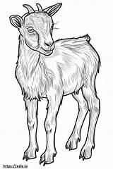 American Pygmy Goat Friendly coloring Page sketch template