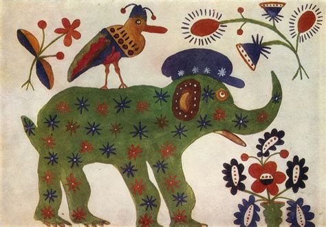 Green Elephant, 1936 - Maria Primachenko - WikiArt.org