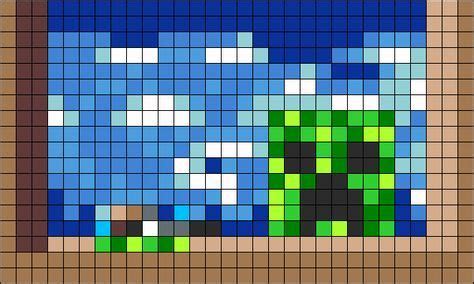 Minecraft Creeper Painting Perler Bead Pattern / Bead Sprite ...