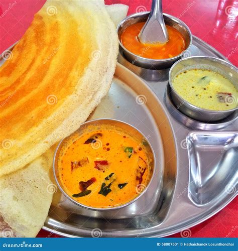 Masala Dosai stock image. Image of vegetarian, indian - 58007501