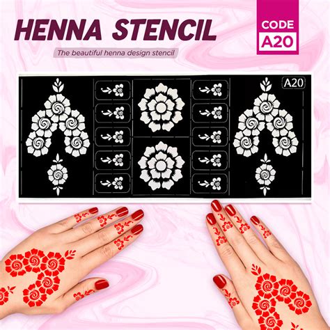 Sticker Inai / Henna Stencil / Sticker Henna / Mehndi Stencil (A20 ...