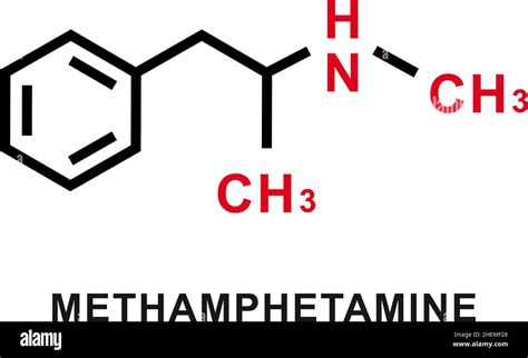 Methamphetamine chemical formula. Methamphetamine chemical molecular structure. Vector ...