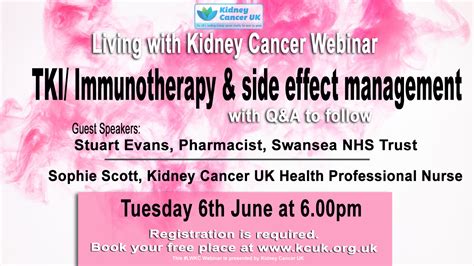 Webinar - TKI/Immunotherapy and side effect management - Kidney Cancer UK