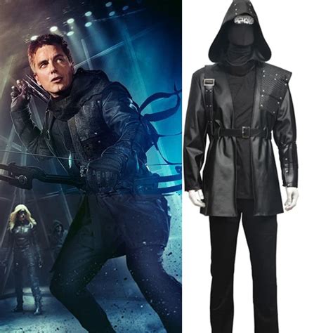 The flash cosplay Green Arrow suit adult costume the Black Arrow Malcolm Merlyn arrow halloween ...