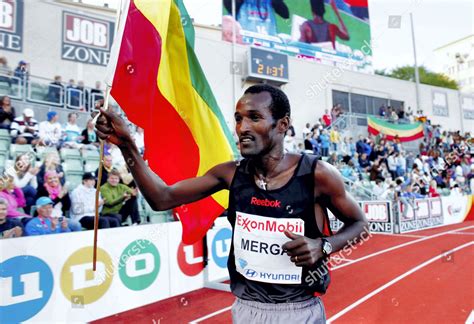 Imane Merga Ethiopia Celebrates Flag After Editorial Stock Photo - Stock Image | Shutterstock