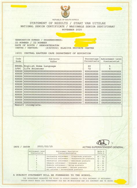 Statement of Results Available (Matric 2022) | Livingstone High