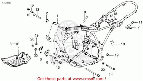 Honda Xl250 Motosport 1976 Usa Frame - schematic partsfiche