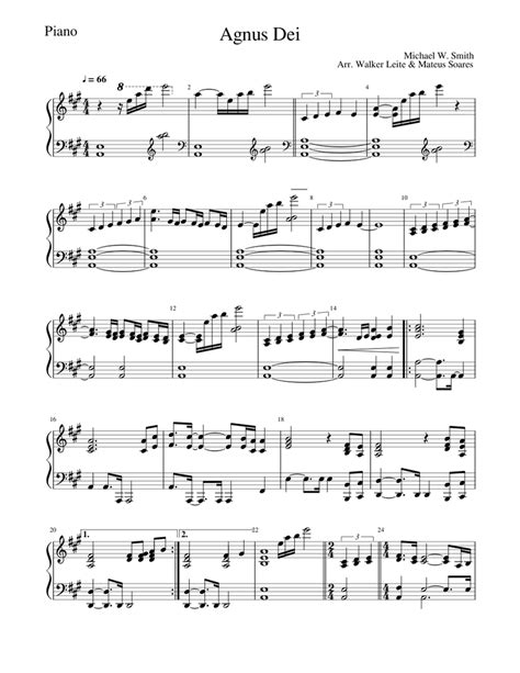 agnus dei from michael w. smith-piano Sheet music for Piano | Download free in PDF or MIDI ...