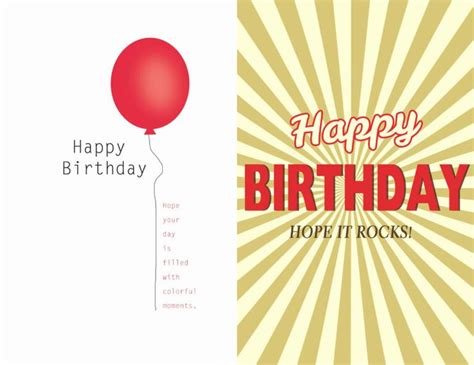 Happy Birthday Card Template – Bedfordfarmersmkt with Quarter Fold ...