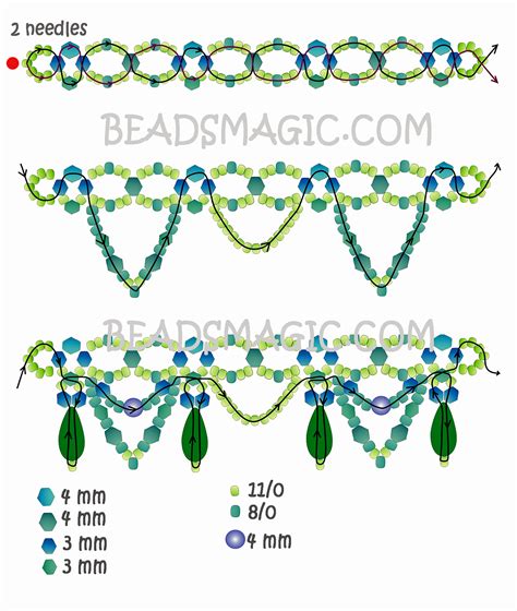 Free pattern for necklace Ameli | Beads Magic