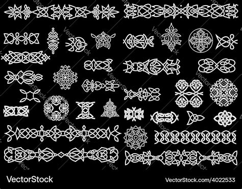 Celtic knot patterns ornaments and borders Vector Image