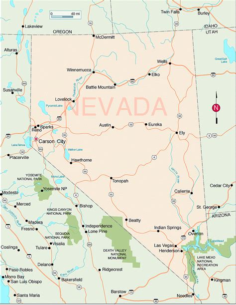 Map of Nevada - Toursmaps.com