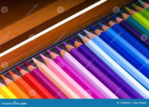 Colored Pencils In A Box Stock Photos - Image: 13398523