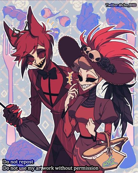 Hazbin hotel Alastor x Rosie | Ilustrasi, Desain karakter fantasi, Desain karakter