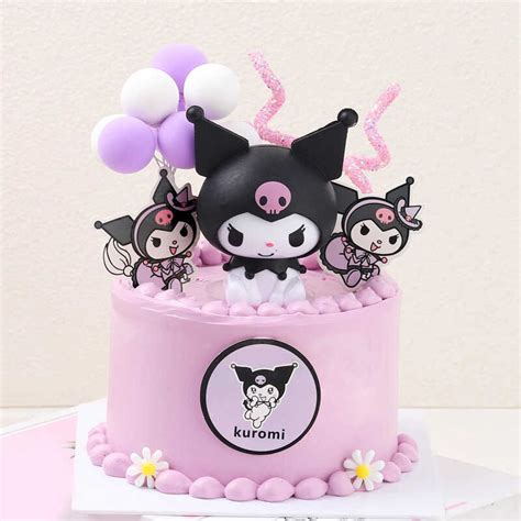 Topper Anime Action Figure Sanrio Flag Maligayang Kaarawan Kuromi Cake ...