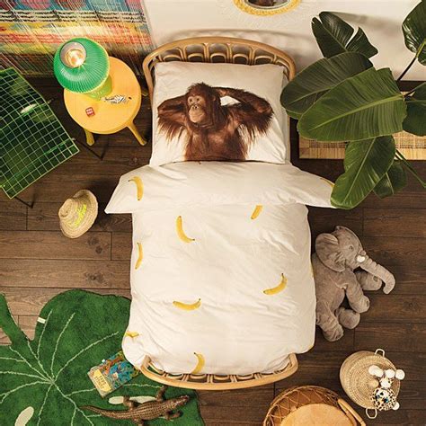 Banana Duvet & Pillowcase Set | Fun Kids Bedding; Monkey Sheets | UncommonGoods | Kids bed linen ...