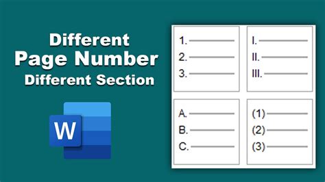 How To Insert different page number to different sections in Microsoft Word - YouTube