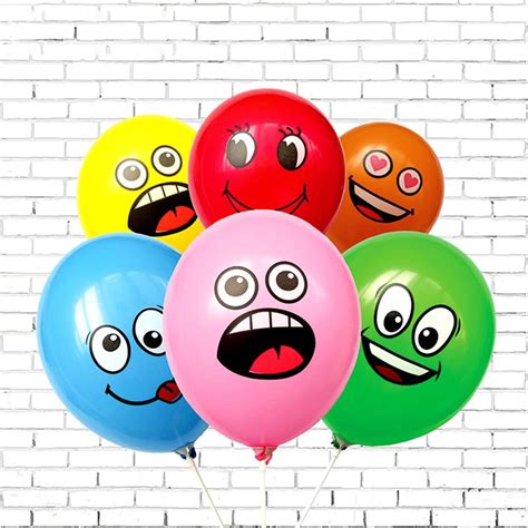 10pcs Smile Balloons Birthday Party Decorations Kids Favors Mix Color ...