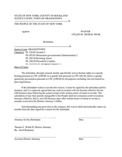 New York State Speedy Trial Waiver for Criminal Defendants.pdf | Free Download