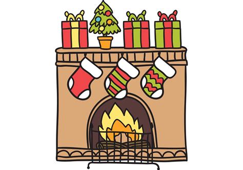 Christmas Fireplace Drawing at PaintingValley.com | Explore collection ...