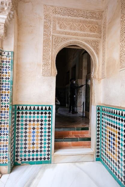 Premium Photo | Mosaic at the alhambra palace in granada, spain