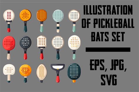 Illustration of Pickleball Bats Set 3 Graphic by Nasi123 · Creative Fabrica